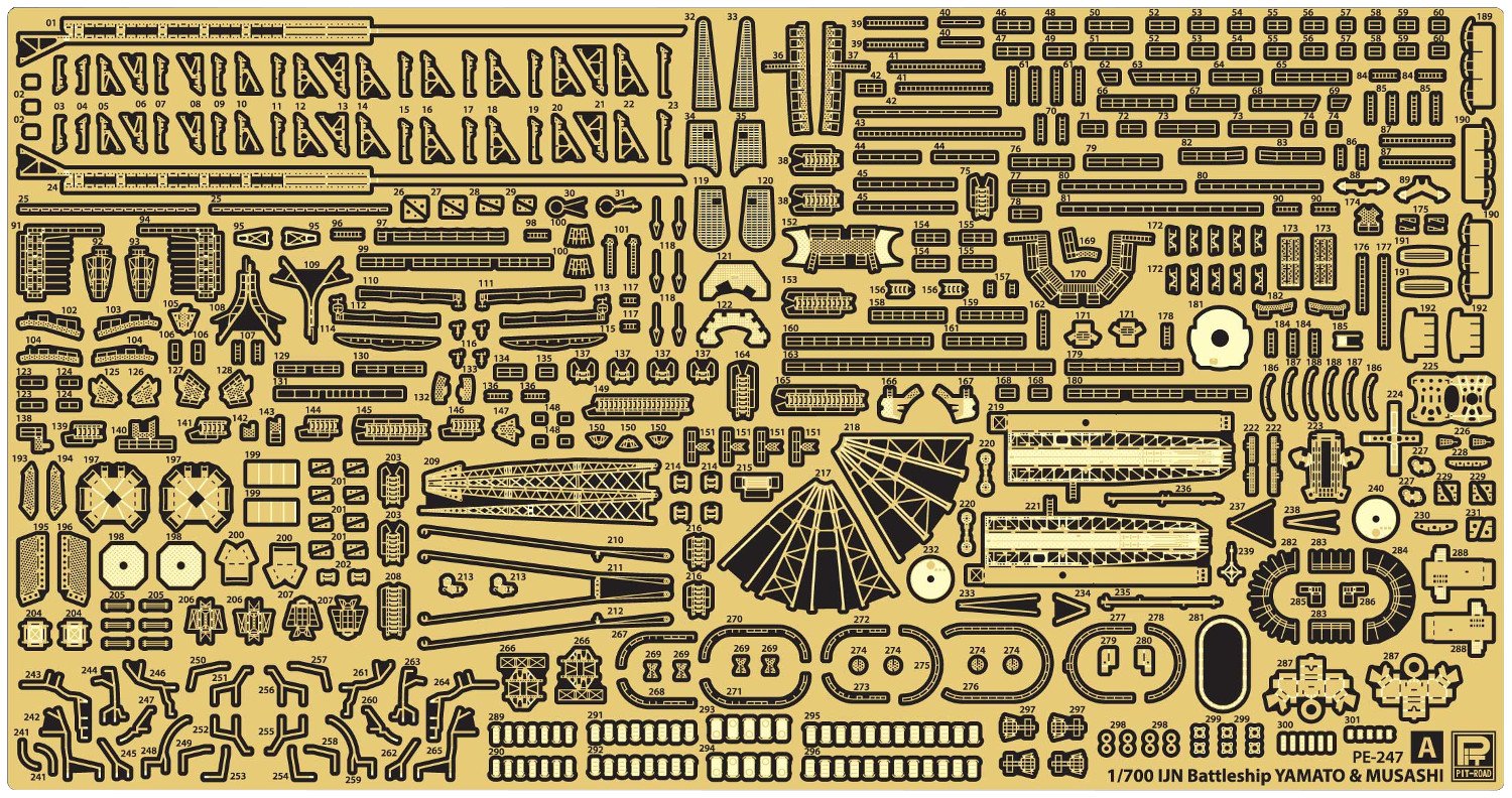 PIT-ROAD Battleship Yamato Upgrade Parts Set for 1/700 Model Kits