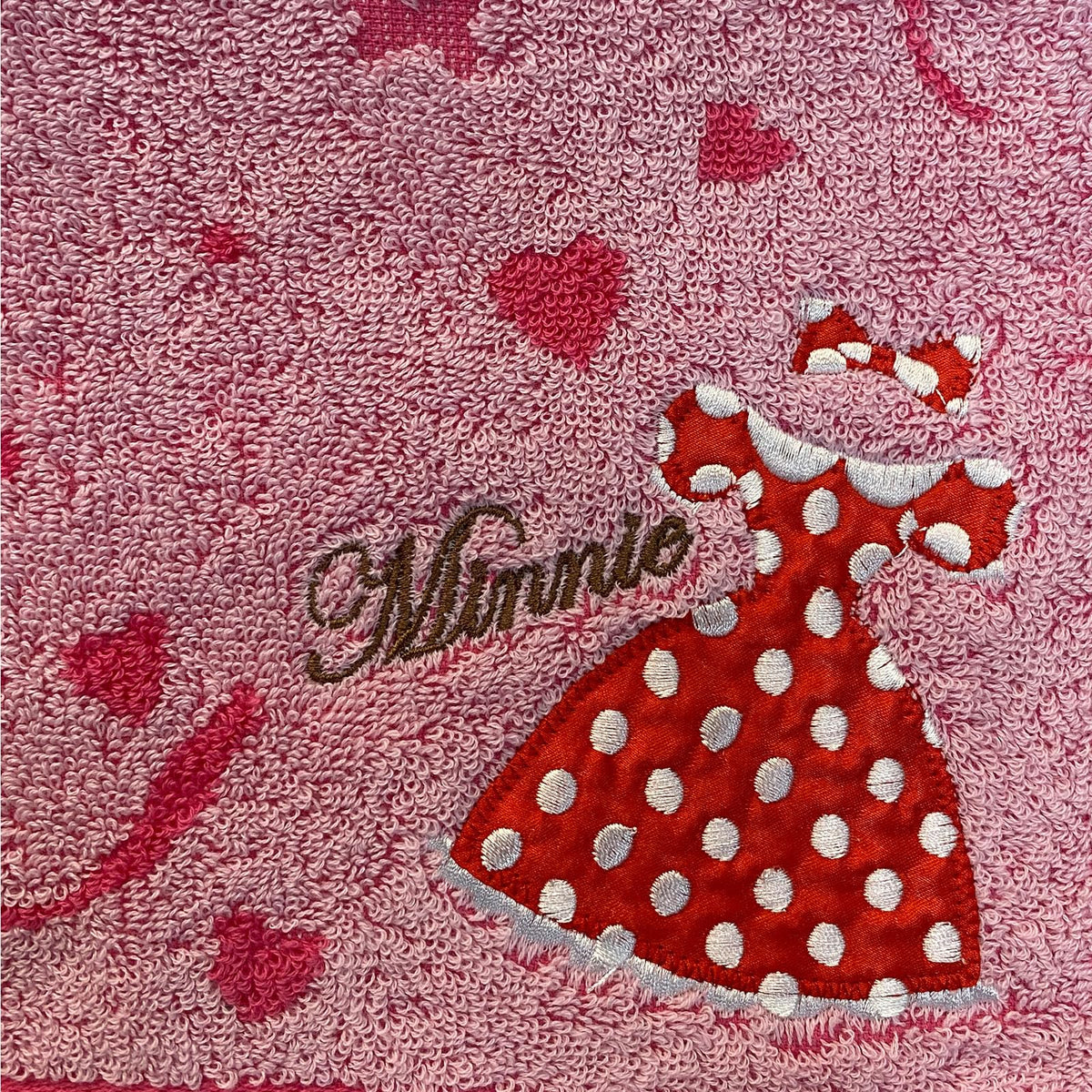 Marushin Disney Minnie Face Towel Red Dress Embroidery 34x80cm