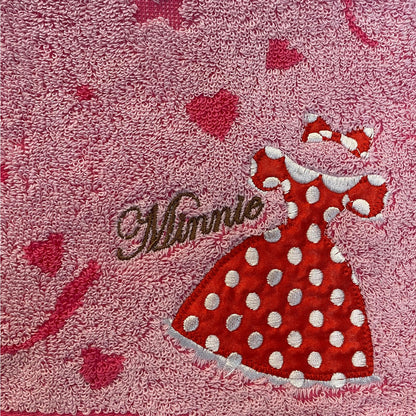 Marushin Disney Minnie Face Towel Red Dress Embroidery 34x80cm