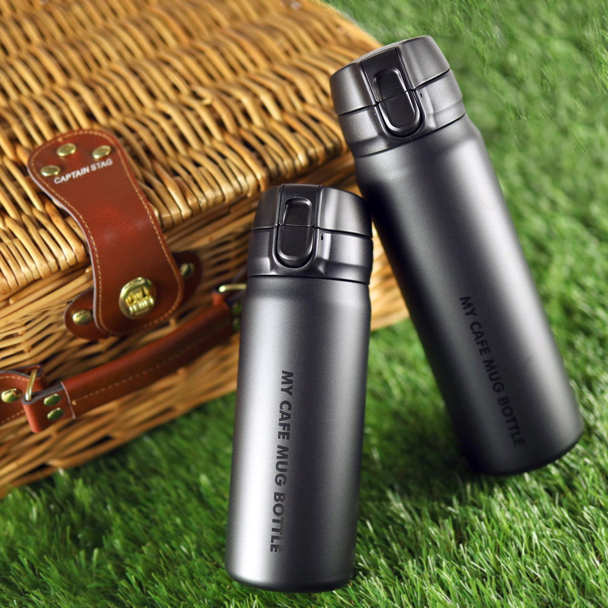 Paarukinzoku Slim Water Bottle 350ml with One-Touch Lid