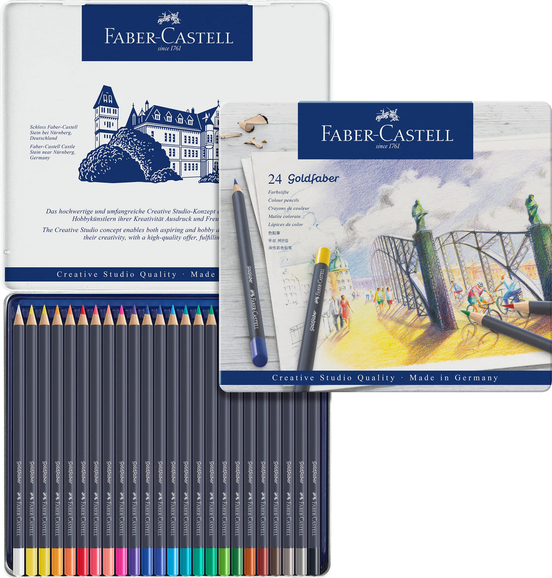 Faber-Castell Goldfaber Colored Pencils, 24-Color Tin Set