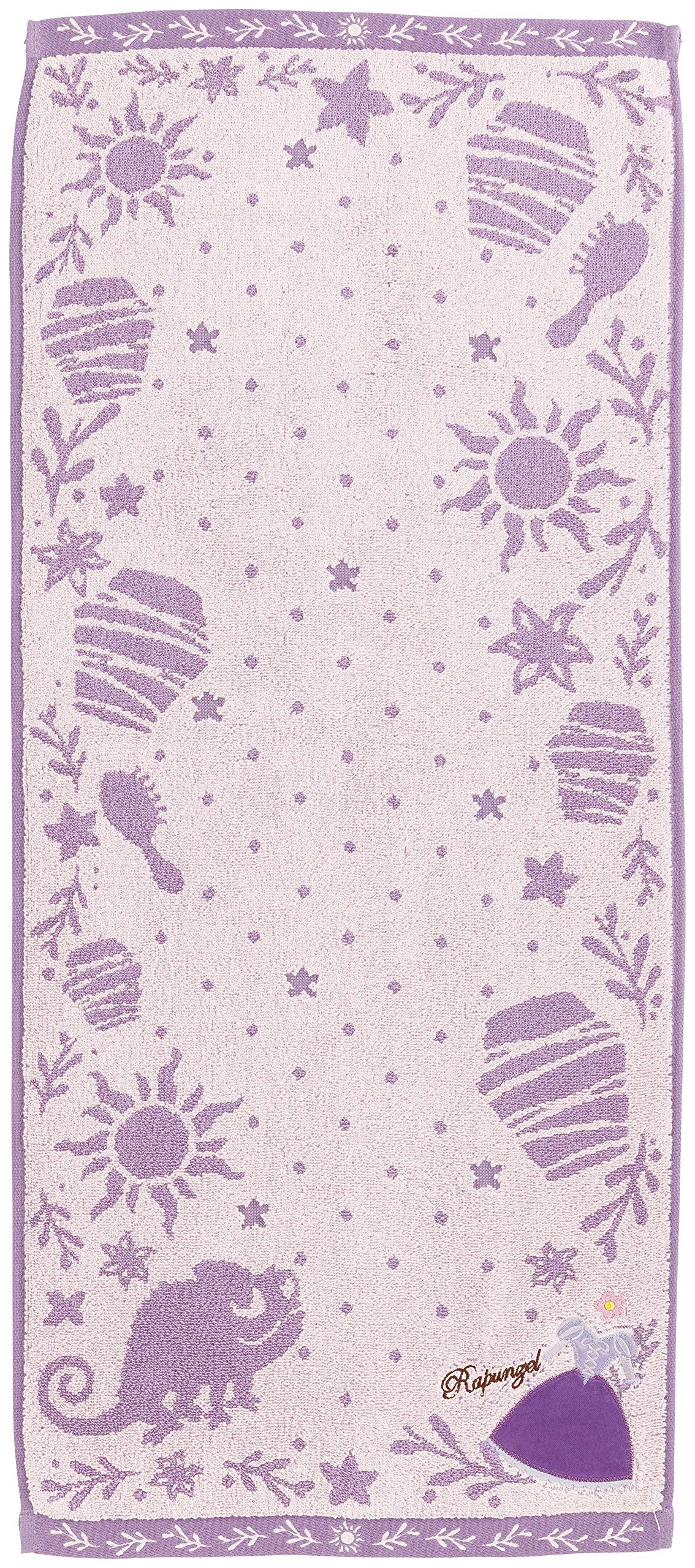 Marushin Disney Rapunzel Face Towel 34x80cm Purple Dress Embroidery