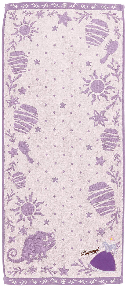 Marushin Disney Rapunzel Face Towel 34x80cm Purple Dress Embroidery