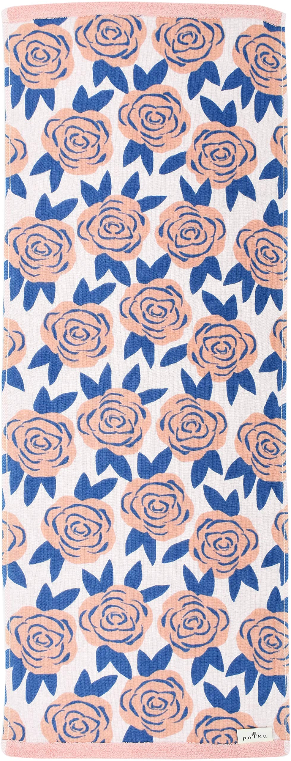 Marushin Polku Face Towel Rose 100% Cotton Soft and Cute Design