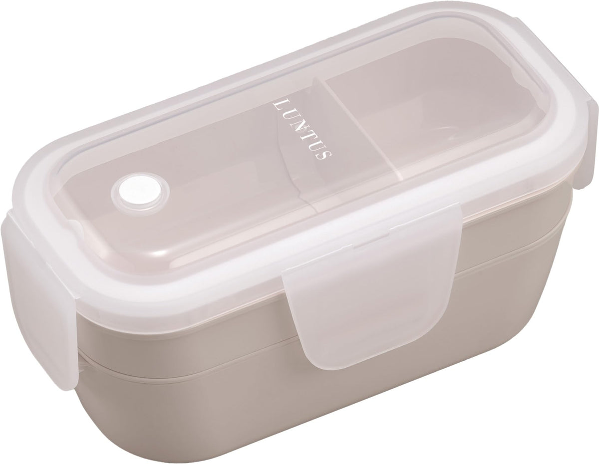 Asvel Bento Box with Integrated Seal 600ml Gray Ideal for Freezing