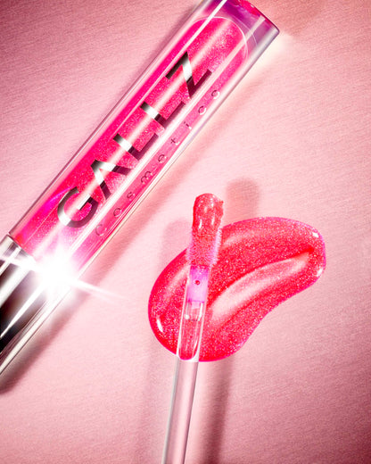 GALLZ Flashy Gloss 01 Hime Pink 2.8g Lip Gloss with Sparkle