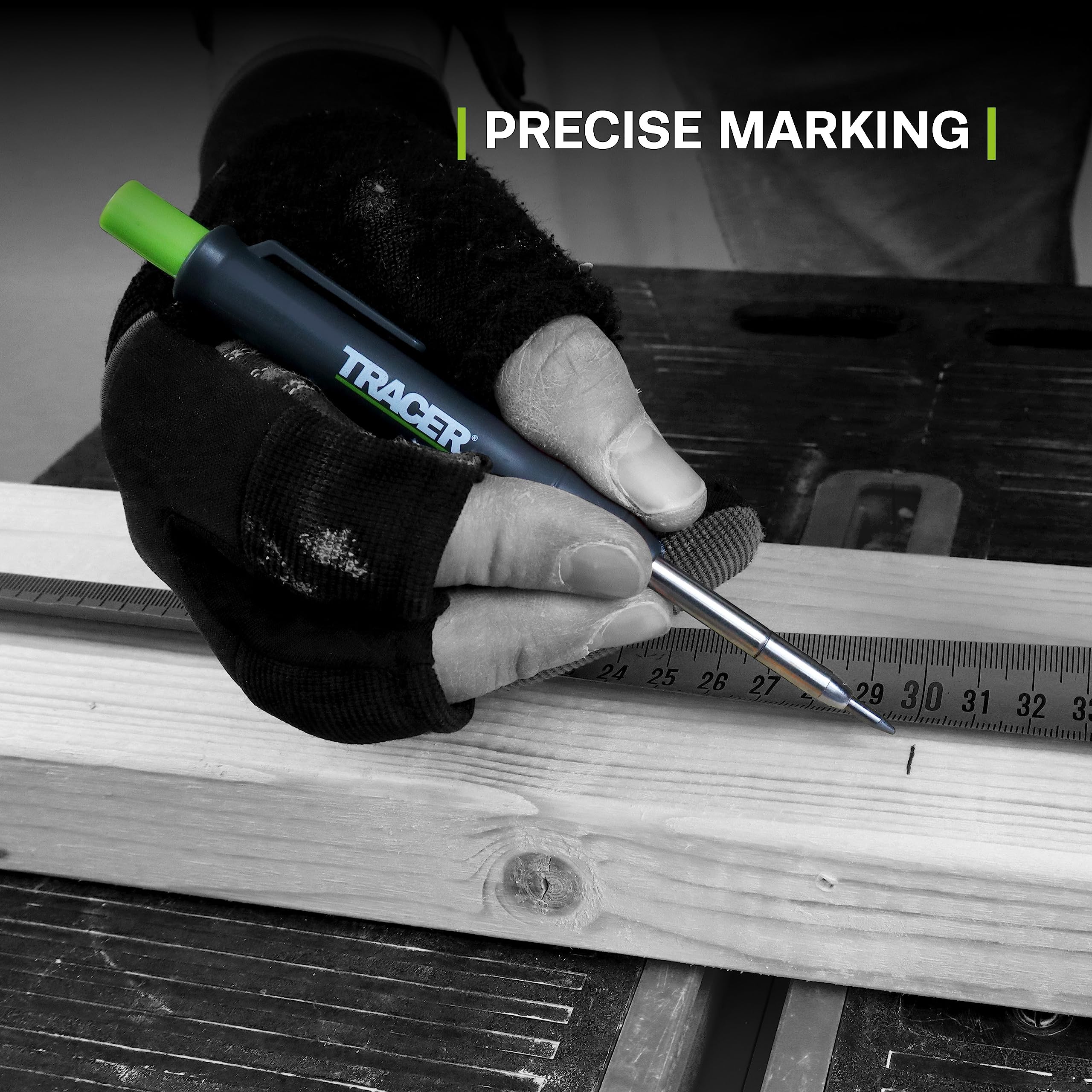 Tracer Deep Hole Marker Mechanical Pencil with 6 Leads and Holster