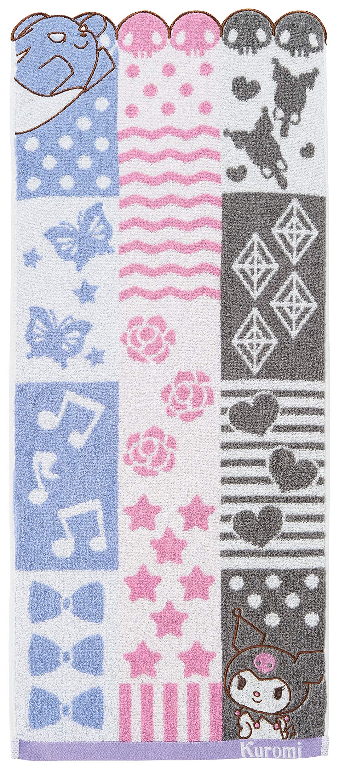 Marushin Face Towel Sanrio Kuromi Cotton 100% Antibacterial 34x80cm