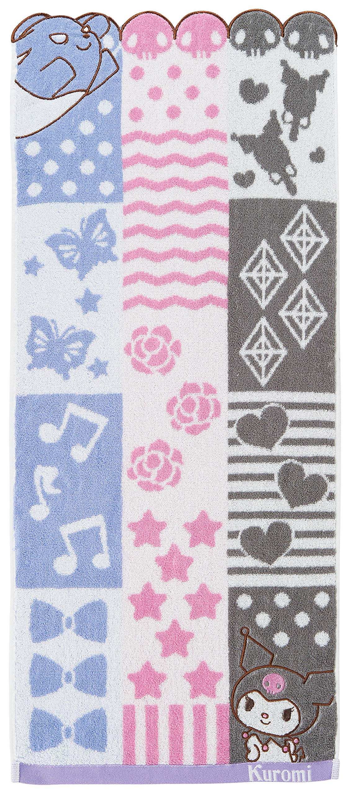 Marushin Face Towel Sanrio Kuromi Cotton 100% Antibacterial 34x80cm