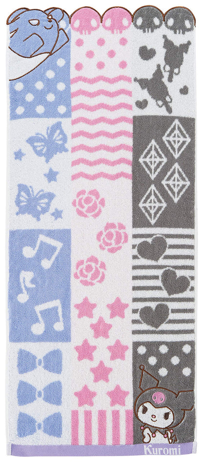 Marushin Face Towel Sanrio Kuromi Cotton 100% Antibacterial 34x80cm