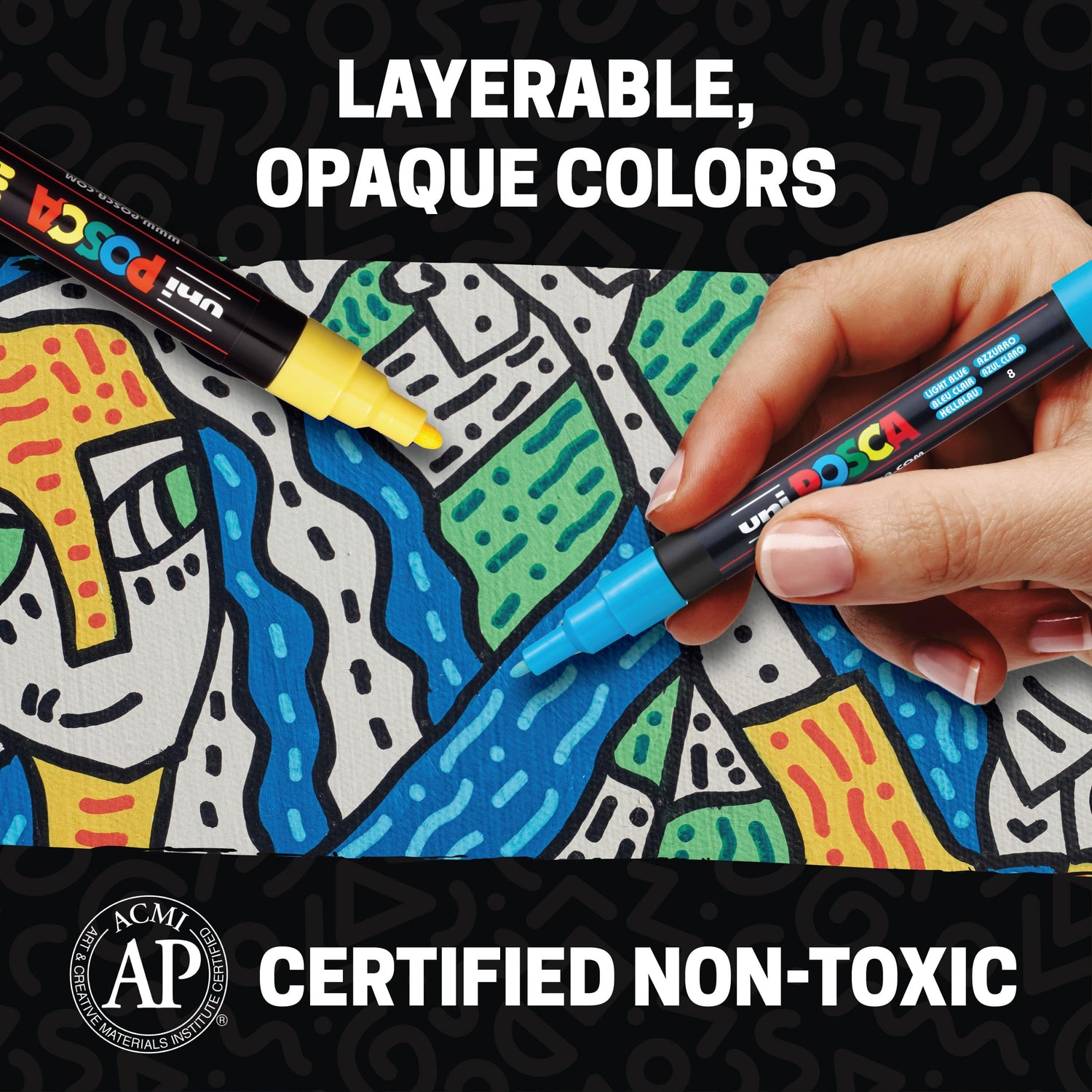 posca Water-Based Pen Fine Tip 15 Colors for Creative Projects
