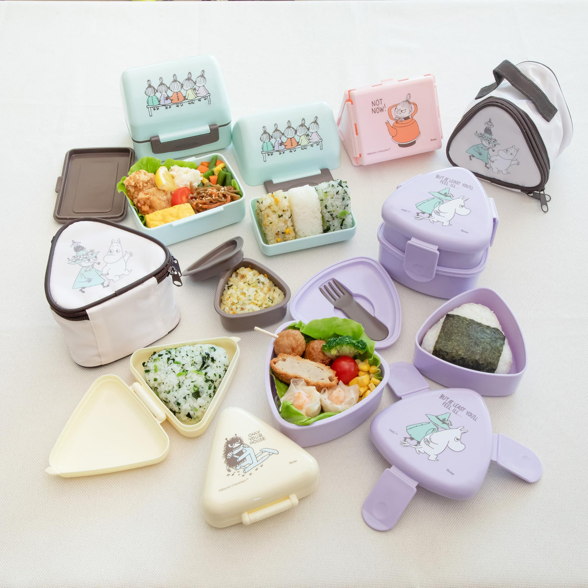 Skater Antibacterial Triangle Lunch Box for Kids with Onigiri Case