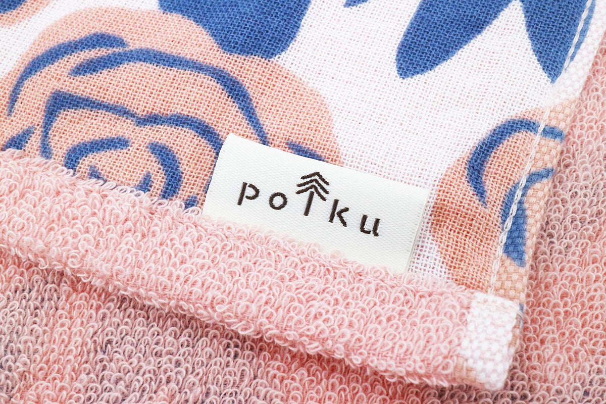 Marushin Polku Face Towel Rose 100% Cotton Soft and Cute Design
