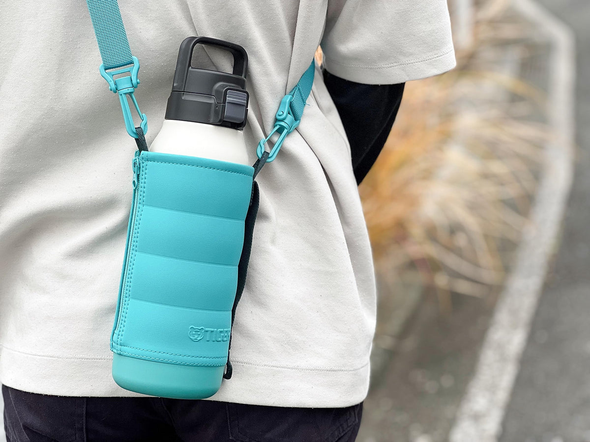 TIGER Vacuum Insulated Bottle with Strap 1L for Outdoor Use