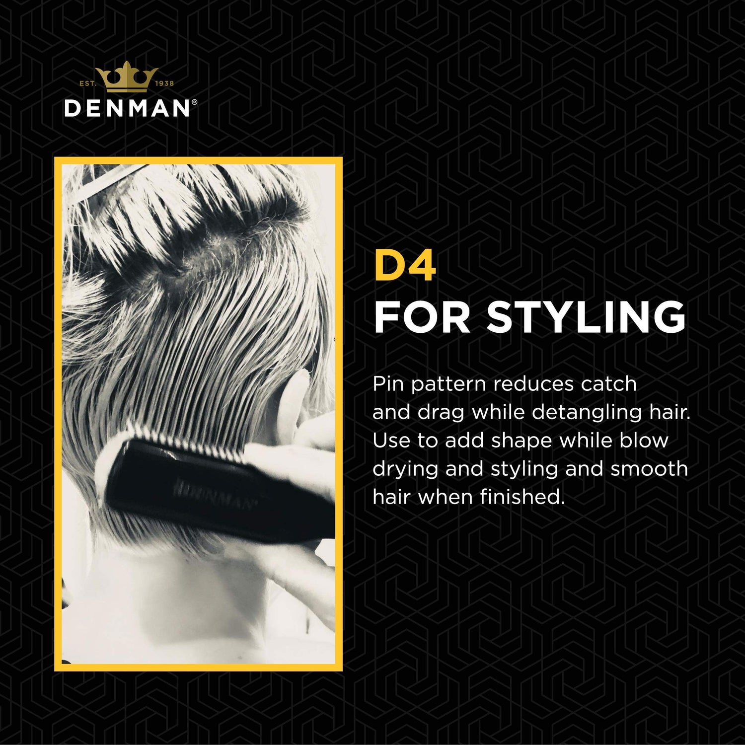 Denman Hair Brush Black and Purple for Effortless Styling