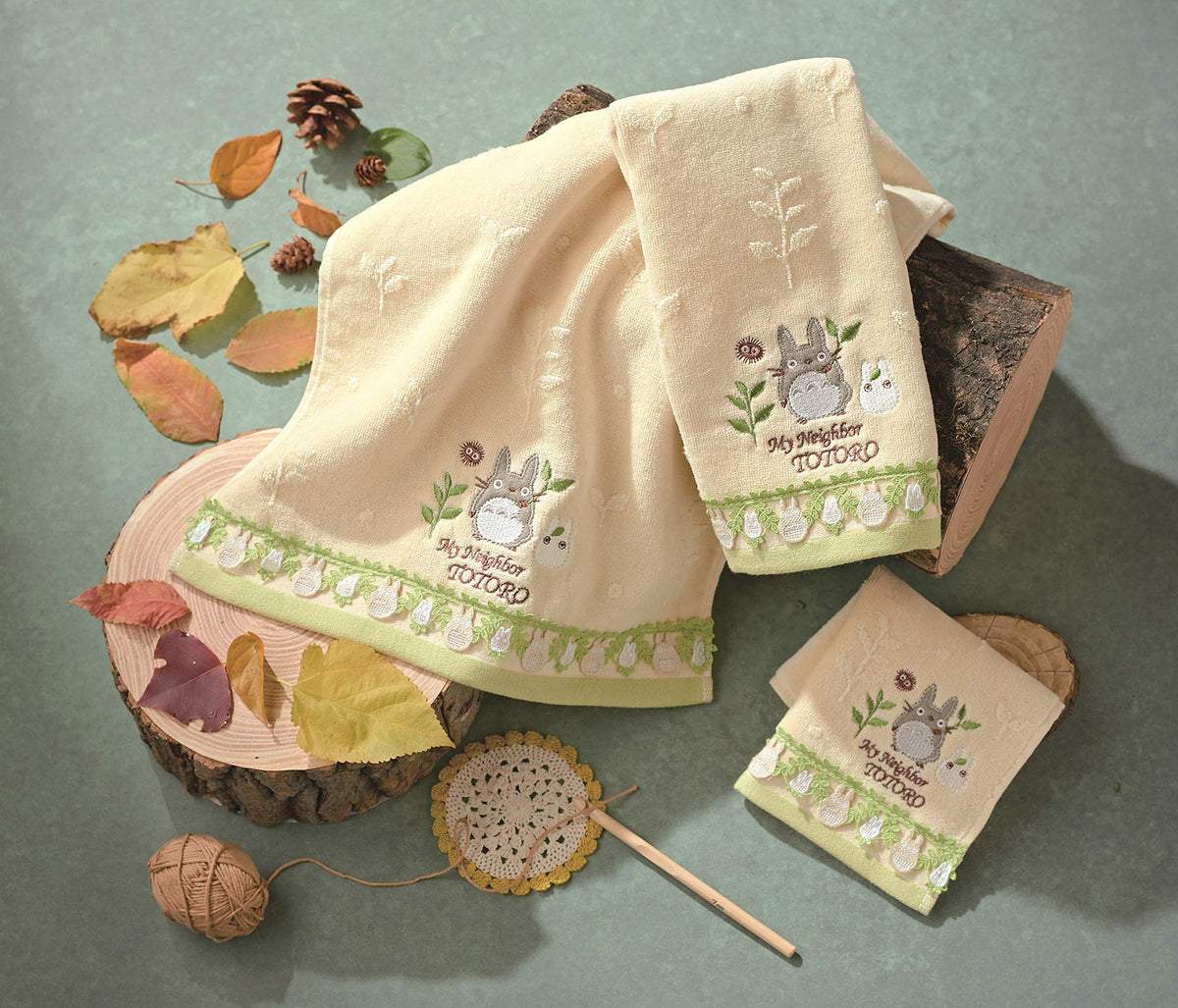 Marushin Face Towel Totoro Lace Cotton 100% Antibacterial 34x80cm