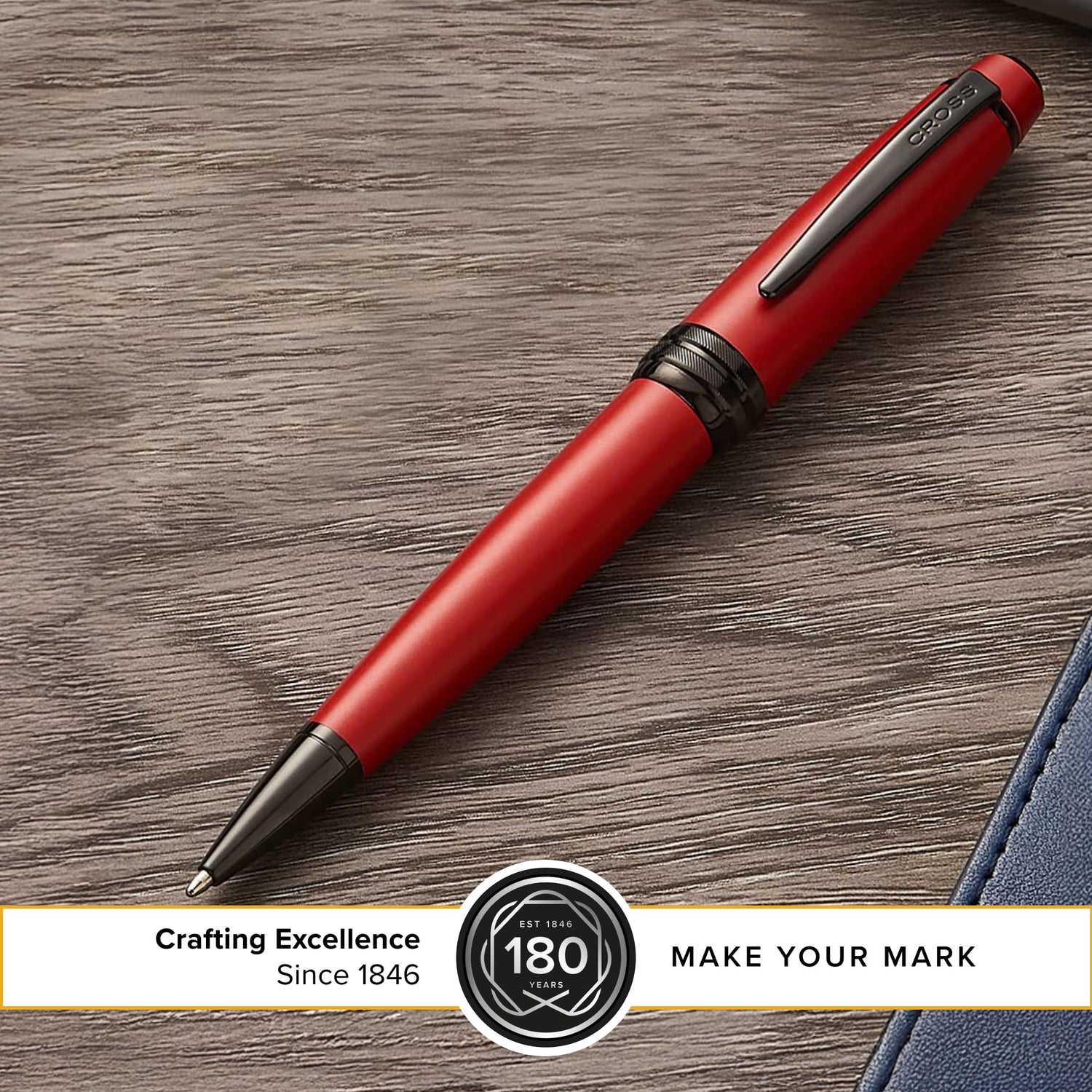 Cross Bailey Matte Red Lacquer Ballpoint Pen for Smooth Writing