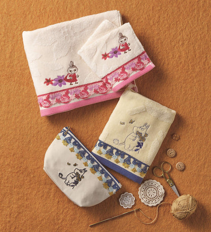 Marushin Face Towel Moomin Blossom Lace Cotton 100% 34x80cm