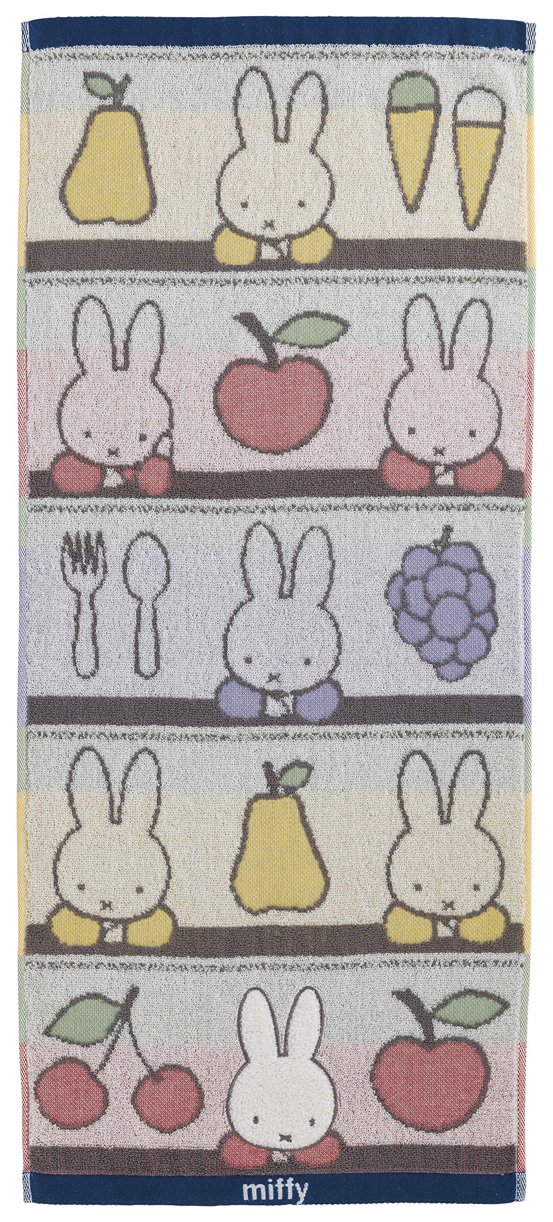 Marushin Face Towel Miffy Fruits 34x80cm Cotton 100%