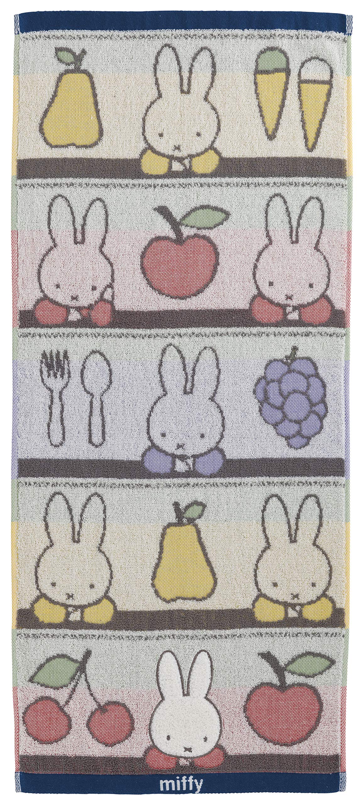 Marushin Face Towel Miffy Fruits 34x80cm Cotton 100%