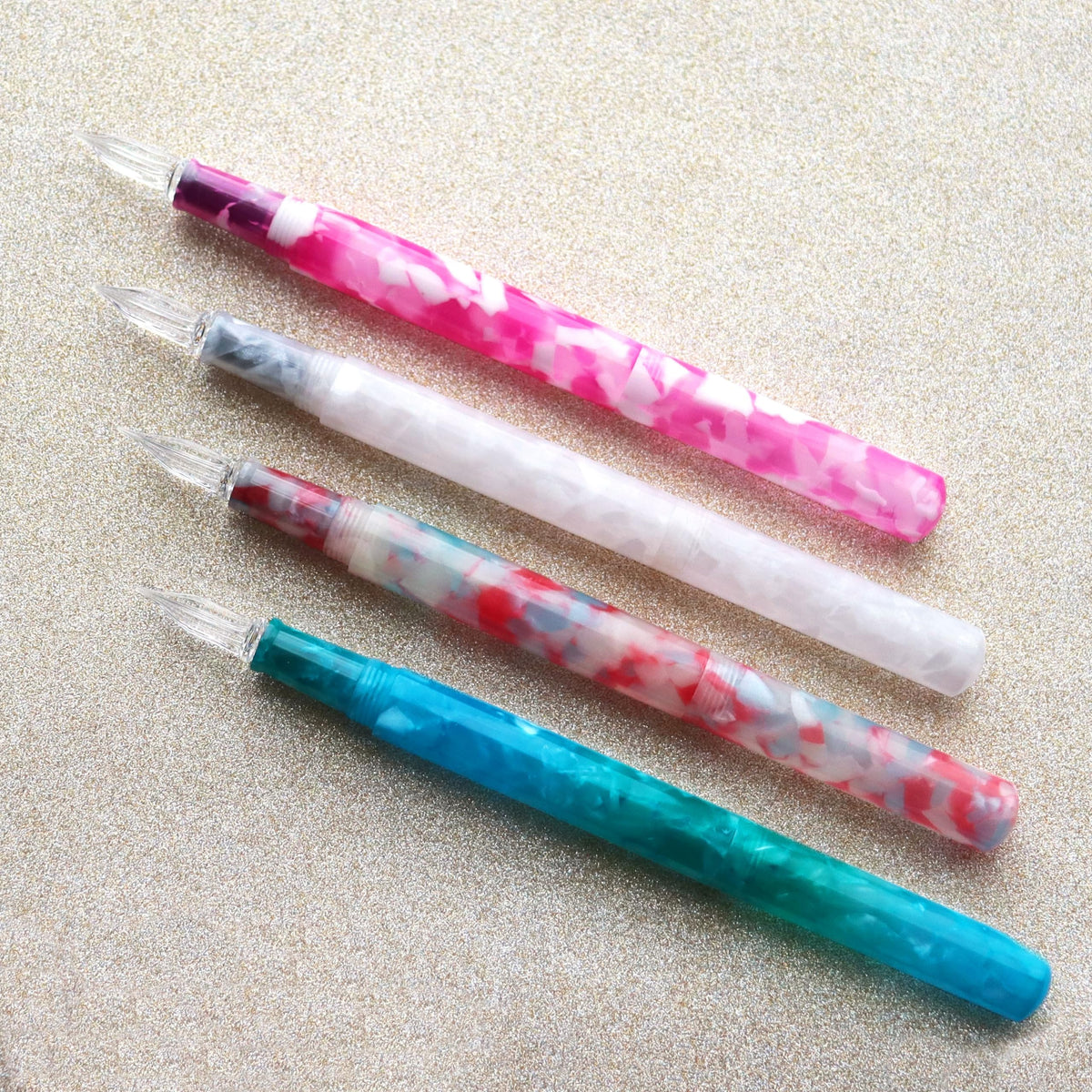 Teranishi Chemical Guitar Glass Pen Aurora Long Cap Jelly Red
