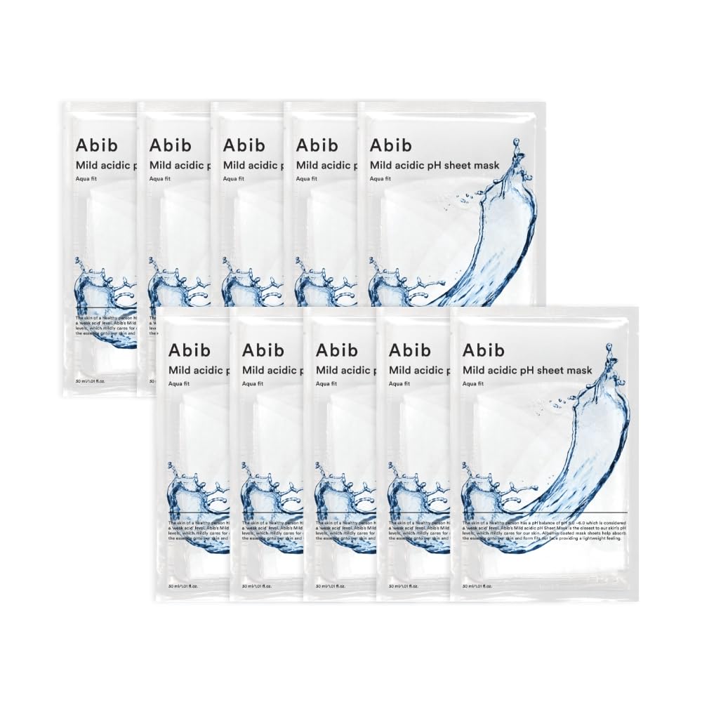 Abib Weak Acid Sheet Mask Pack Aqua Fit 10 Sheets for Japanese Skincare