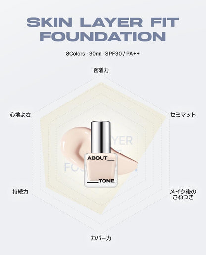ABOUT TONE Skin Layer Fit Foundation Natural 30ml for Japanese Beauty
