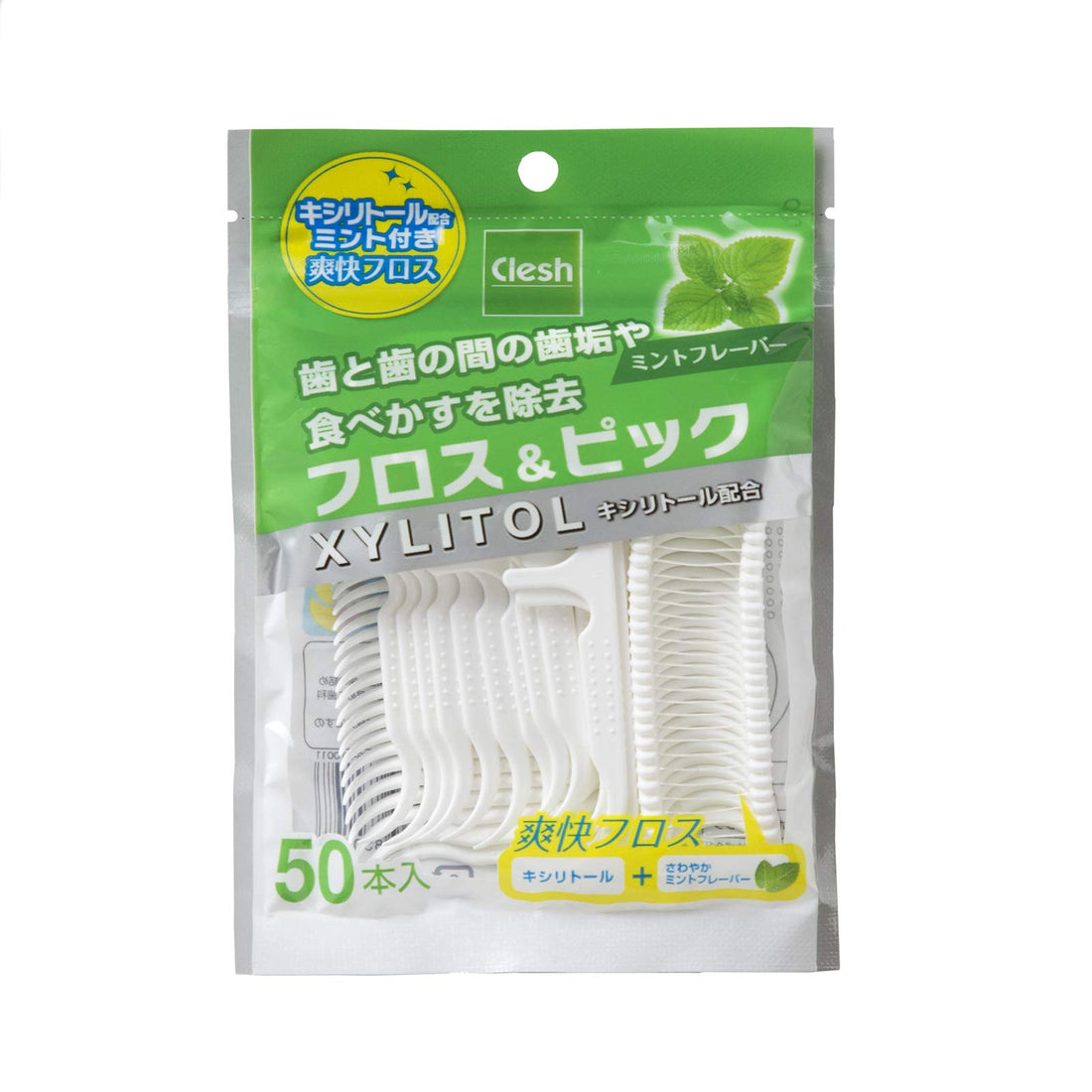 addgood Xylitol Floss and Picks Mint 50 Sticks for Fresh Oral Care