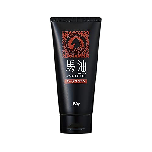 iMedia Horse Oil Hair Color Treatment Dark Brown Made in Japan 180g Moisturizing Ingredients Additive-Free Formula Contains Frizz Care Ingredients