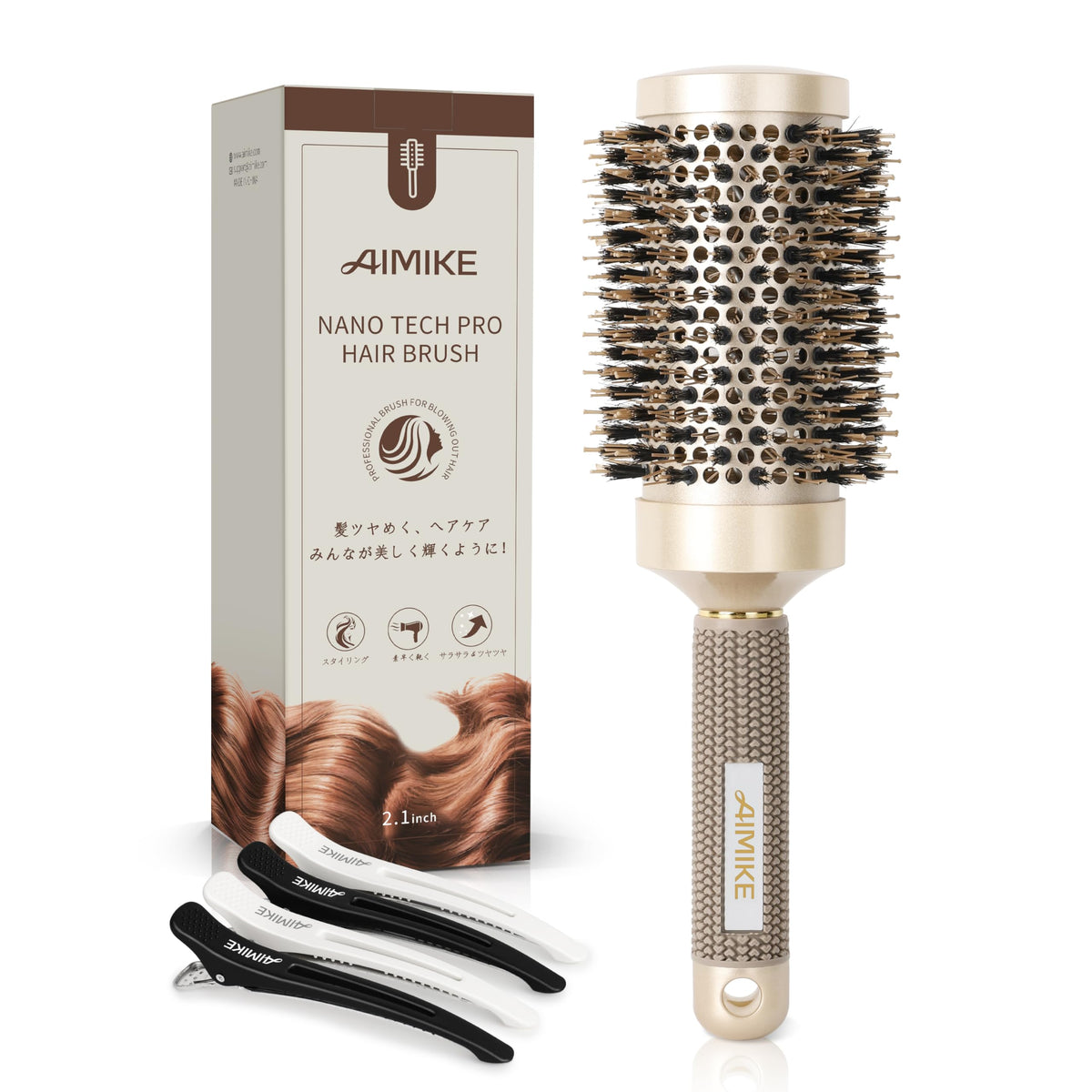 AIMIKE Round Brush for Hair Styling with Nano Ceramic Ion Technology