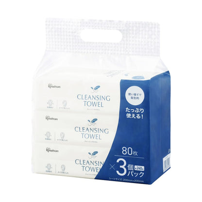 IRIS OHYAMA Cleansing Towels 80 Sheets Pack for Gentle Makeup Removal