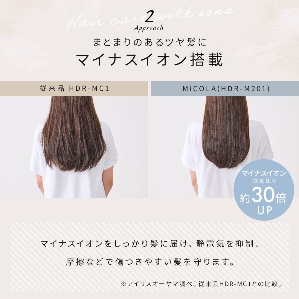 IRIS OHYAMA MiCOLA Hair Dryer with Infrared Heat Technology