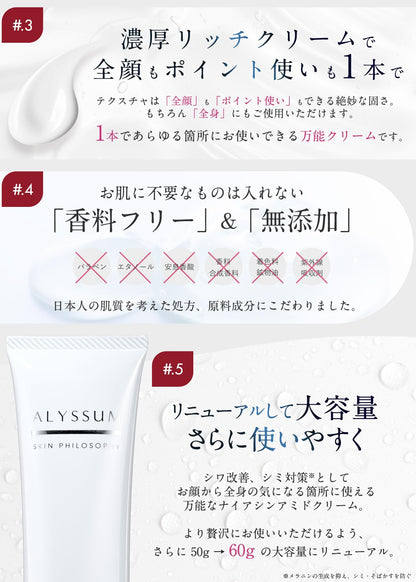 ALYSSUM SKIN PHILOSOPHY Wrinkle Improvement Cream 60g Set