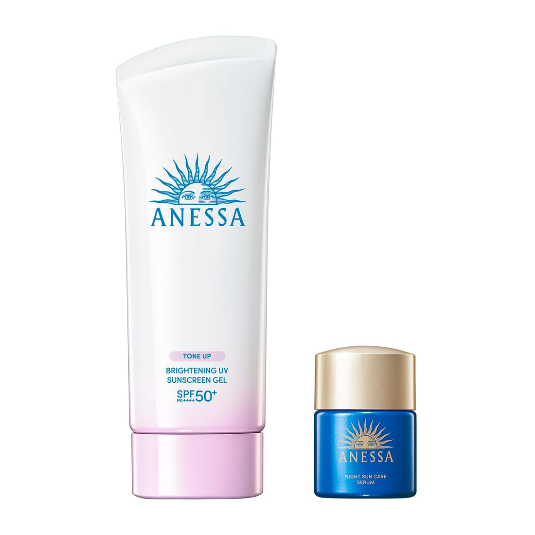 ANESSA Brightening UV Gel N [Quasi-Drug] Trial Set b Night Sun Care Serum Small Set SPF50+ PA++++ Sunscreen for Face and Body Makeup Base Waterproof