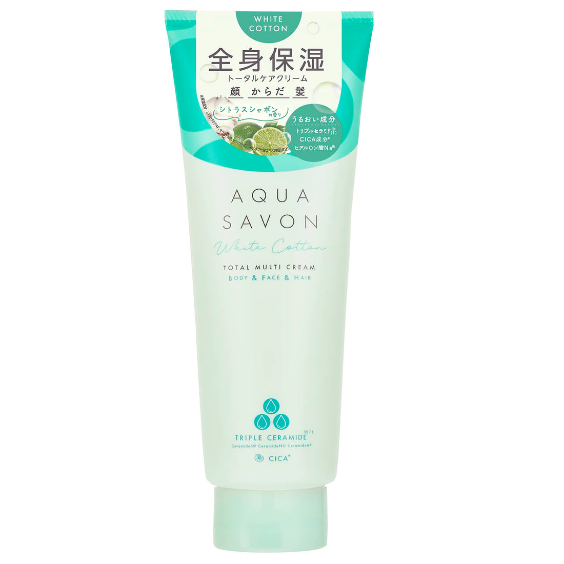 AQUA SAVON Total Multi Cream Cotton Scent 230g for Japanese Skincare