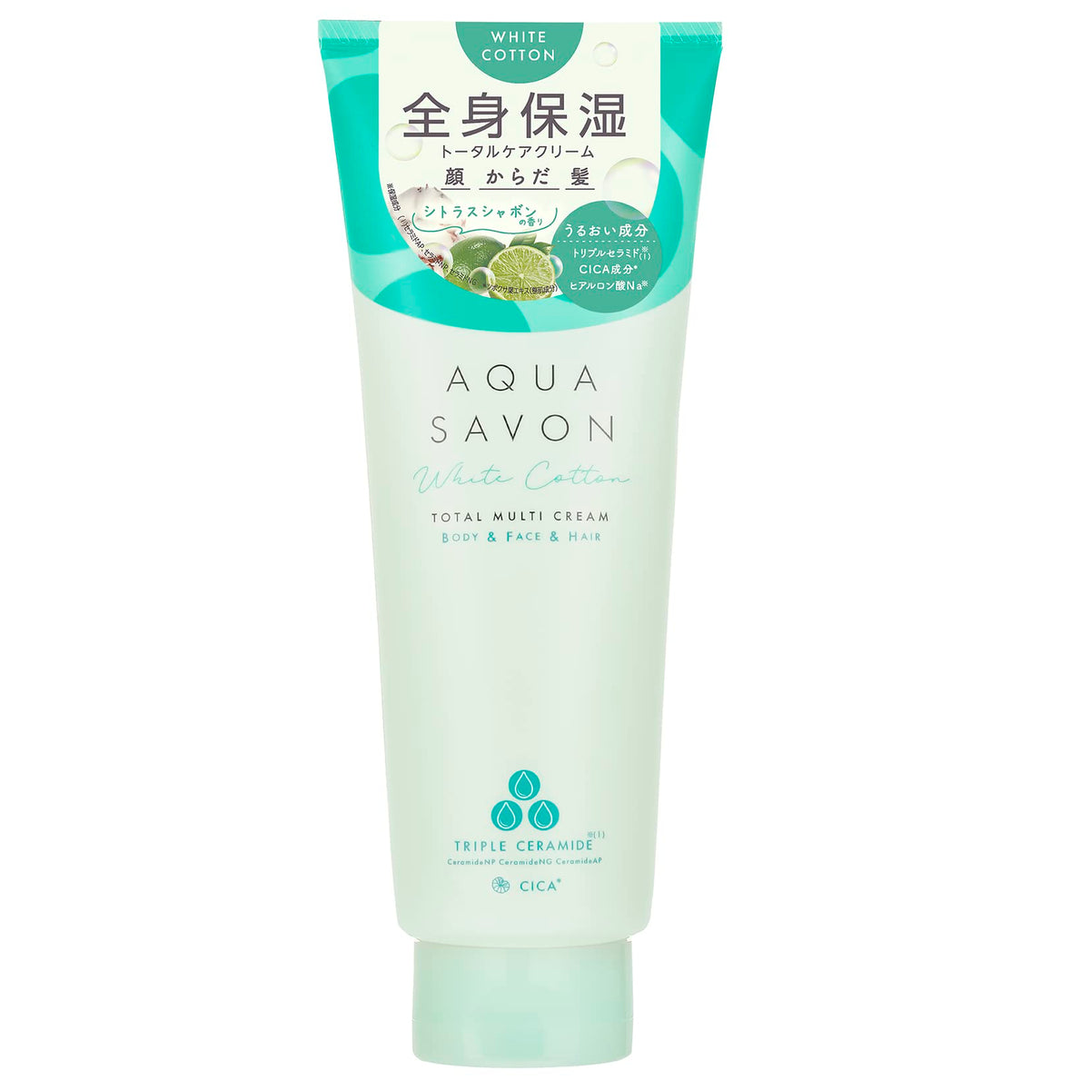 AQUA SAVON Total Multi Cream Cotton Scent 230g for Japanese Skincare