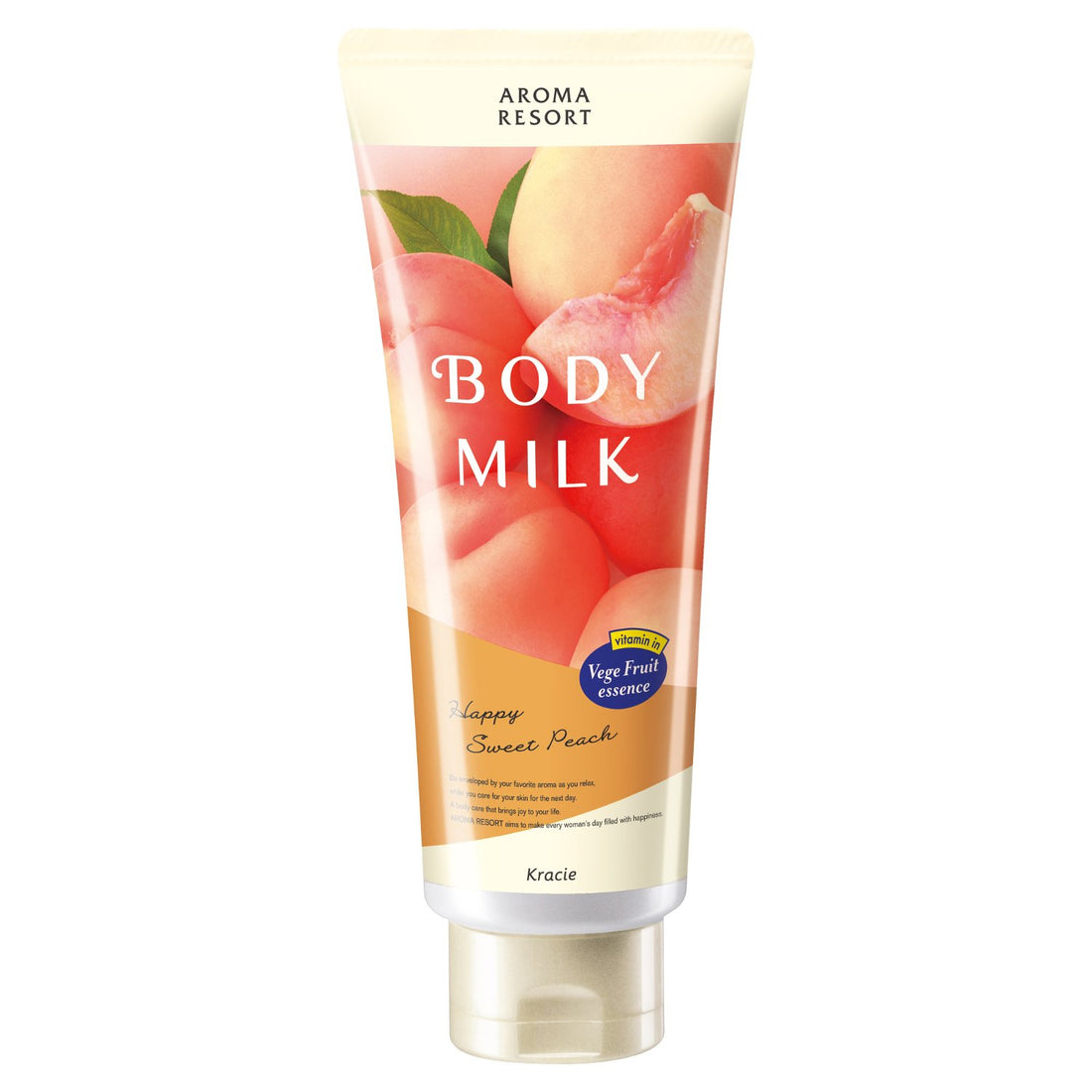 Aroma Resort Body Milk Happy Sweet Peach 200g with Natural Ingredients