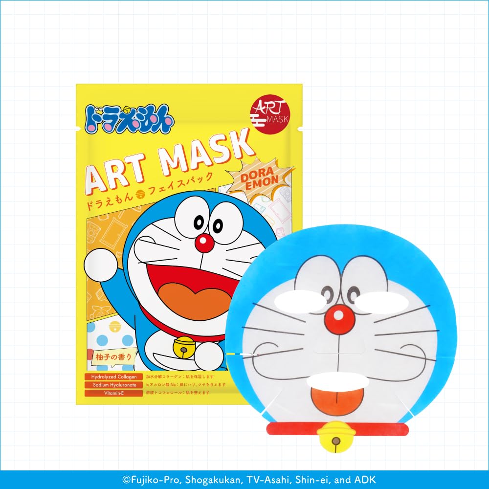 ARTMASK Japanese Sheet Mask Set featuring Kabuki and Doraemon