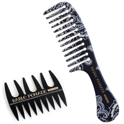 BABLO POMADE Mesh Comb and Wide Comb Set for Hair Care