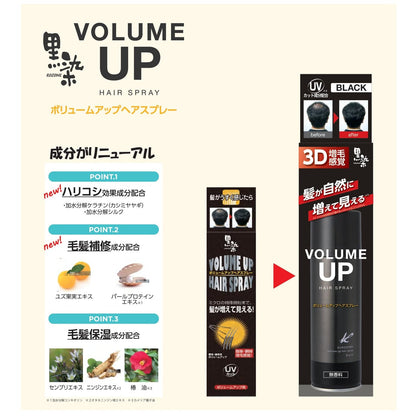 Kurobarahonpo Volume Up Hair Spray 150g for Natural Coverage