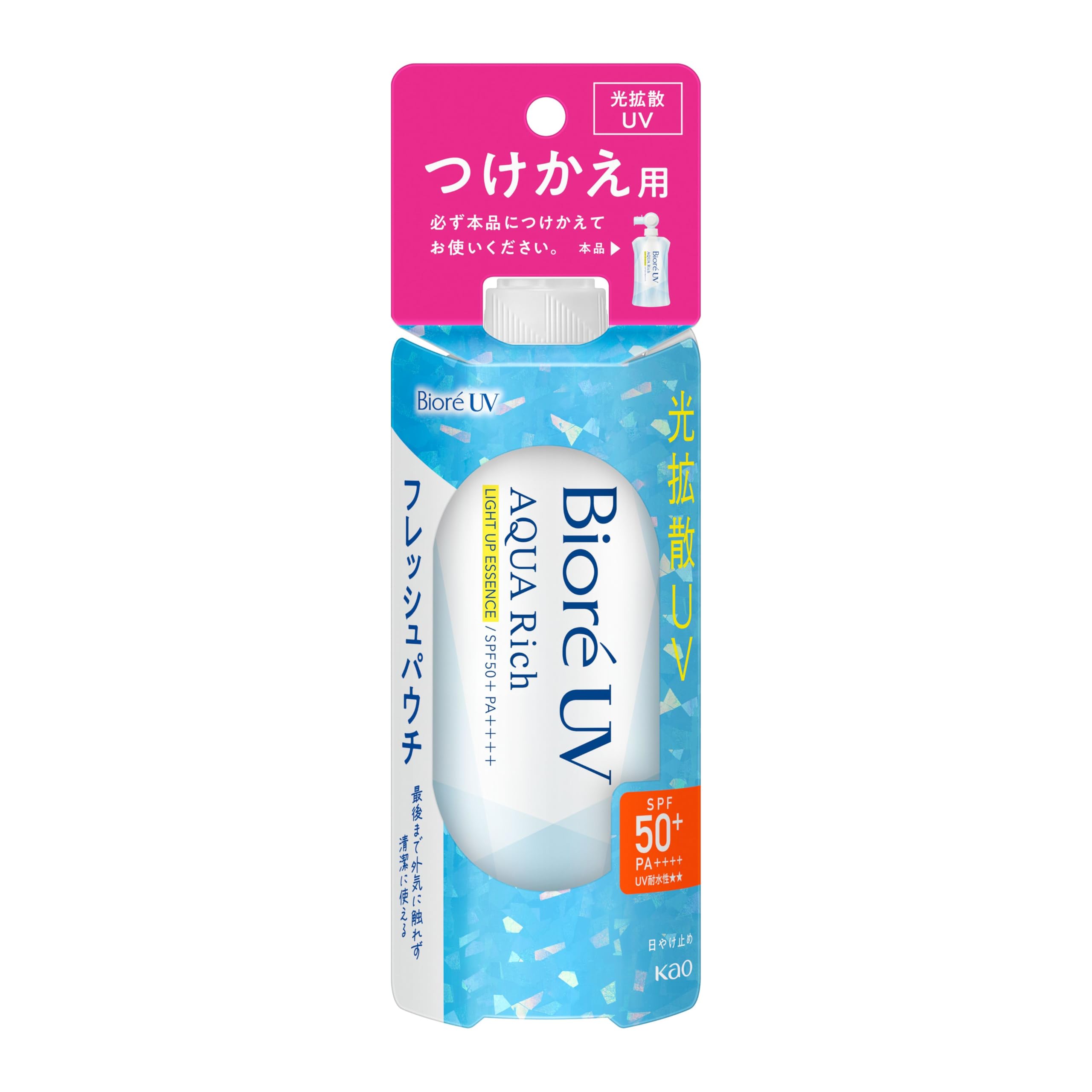 Biore UV Aqua Rich Light Up Essence Fresh Pouch 120g Sunscreen SPF50