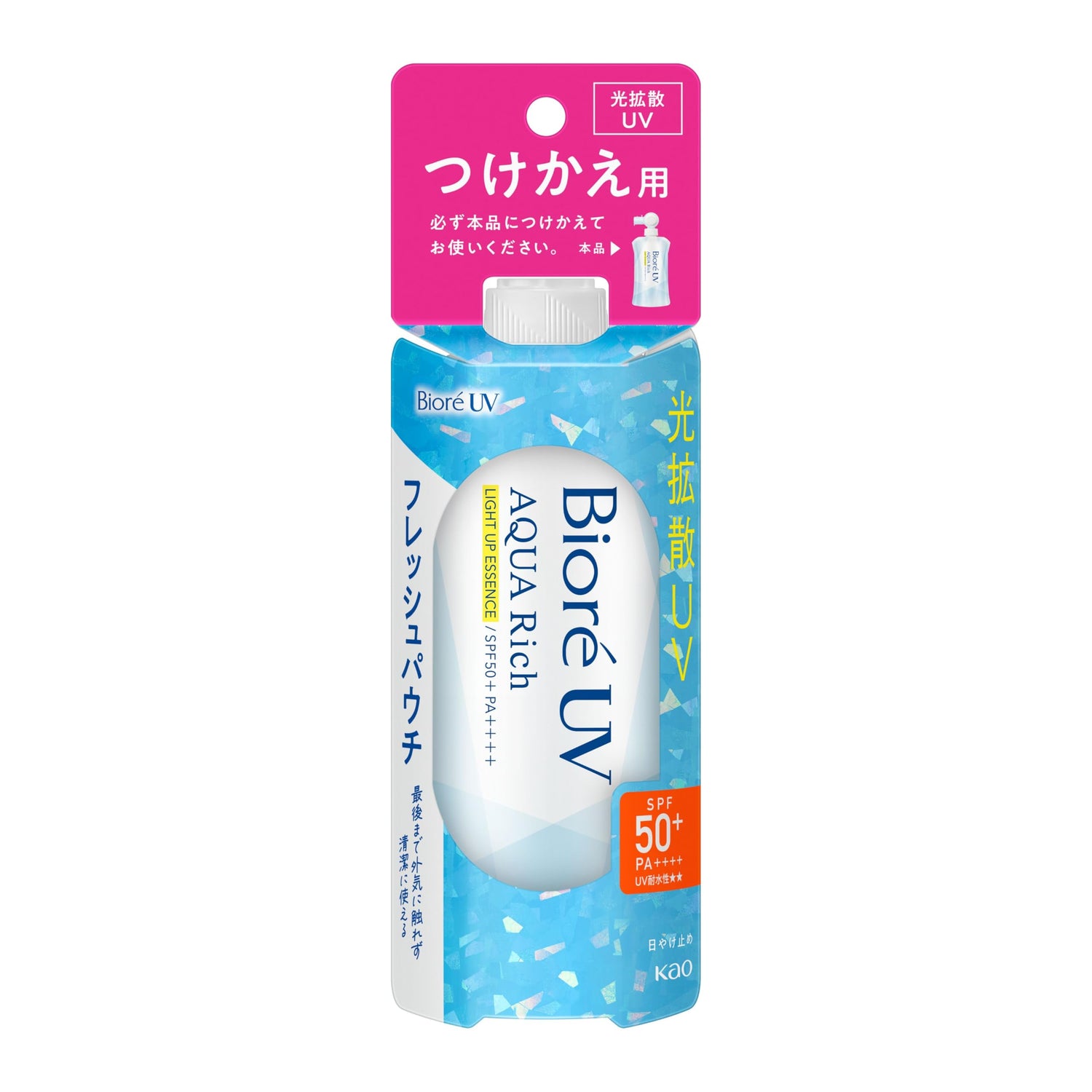 Biore UV Aqua Rich Light Up Essence Fresh Pouch 120g Sunscreen SPF50