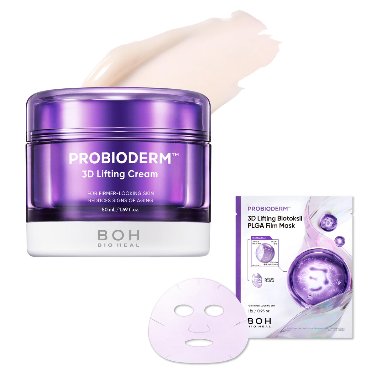 BIOHEAL BOH Probioderm 3D Lifting Cream and BioToxil PLGA Film Mask Set