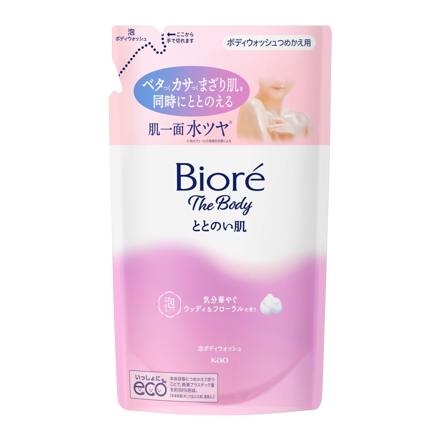 Biore u Biore The Body Peau Équilibrée Type Mousse Parfum Boisé &amp; Floral Recharge 440ml Gel Douche Savon Corporel