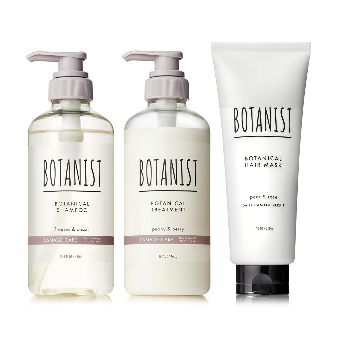 BOTANIST Daily Damage Care Shampoo, Treatment & Hair Mask Set 460mL + 460g + 200g