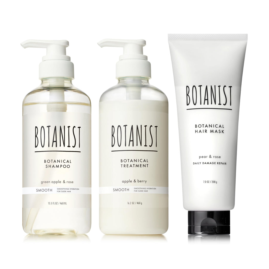 BOTANIST Smooth Daily Damage Care Shampoo, Conditioner & Hair Mask Set 460mL, 460g, 200g