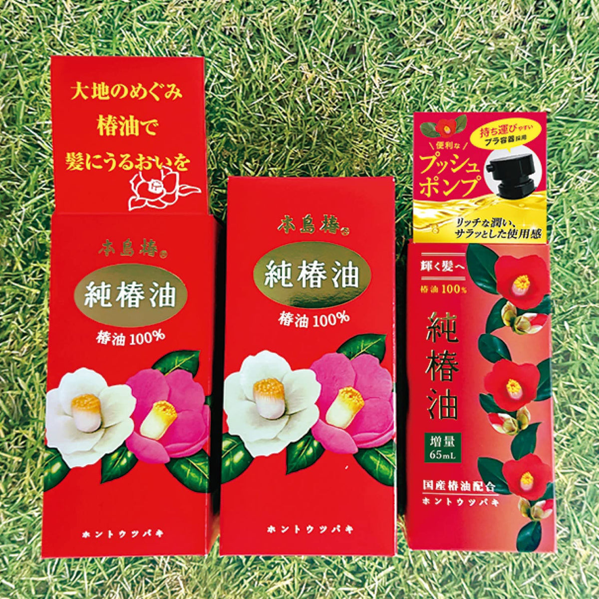 Hontou Tsubaki Pure Camellia Oil Push Type 65ml