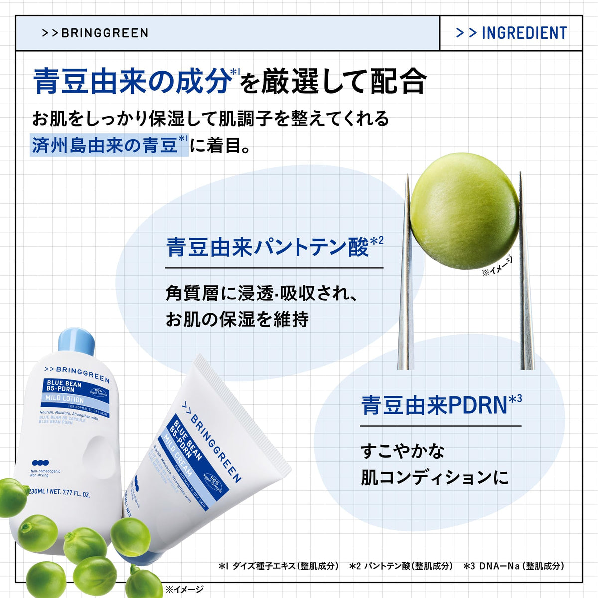 BRING GREEN Blue Bean B5-PDRN Mild Lotion 230ml for Hydration