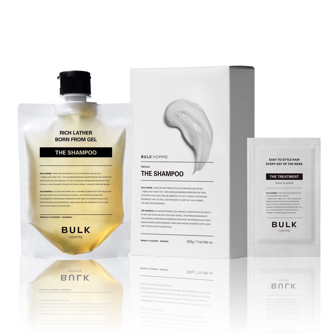BULK HOMME Dense Foam Scalp Shampoo for Men, Floral Fruity Scent, 200g, with Sample