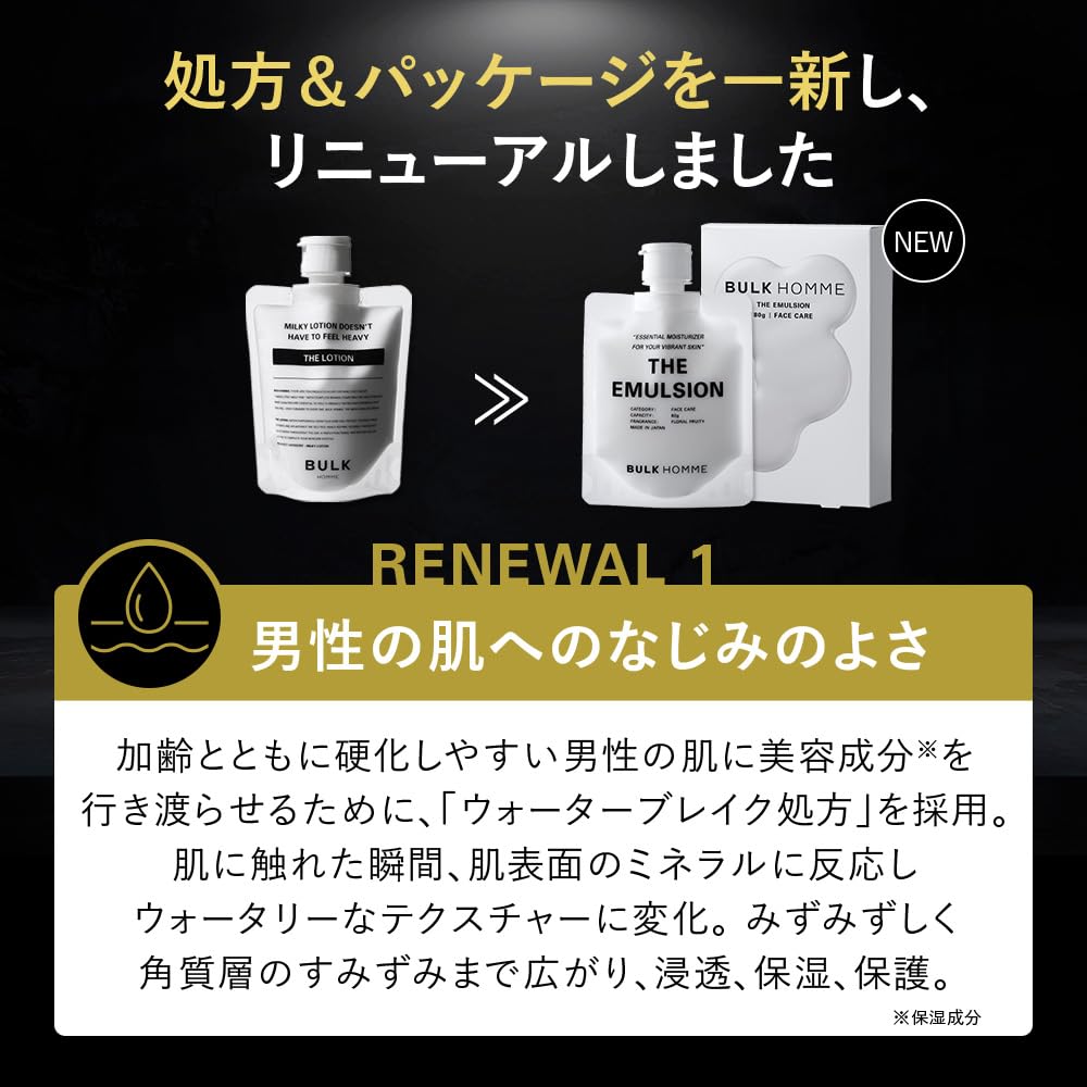BULK HOMME Moisturizing Lotion and Toner for Men 100ml and 80g